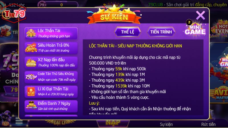 Khuyến mãi Tin79 - Cơ hội nhận quà khủng hôm nay 7 Khuyến mãi lộc thần tài